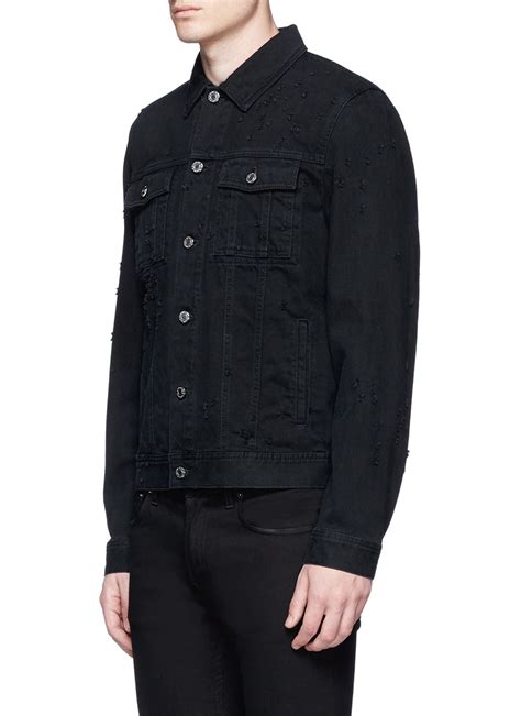 givenchy distressed denim jacket|givenchy distressed jacket.